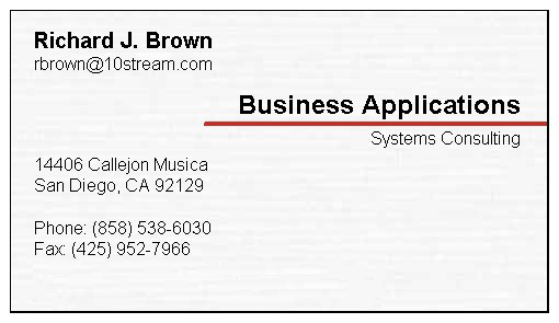 business card